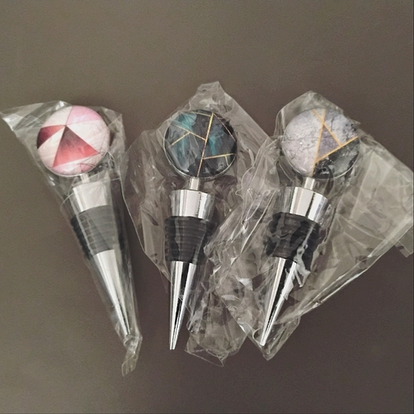 Art Glass Beverage Bottle Stoppers, Set of 3 - Picture 2 of 12